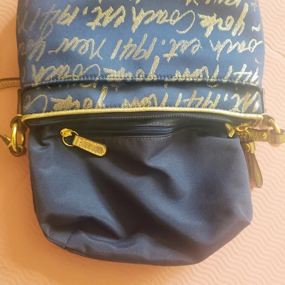 COACH Poppy Blue Gold New York Script Signature Heart Poppy Crossbody - Picture 10 of 14